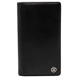 Chanel Black CC Goatskin L Yen Wallet