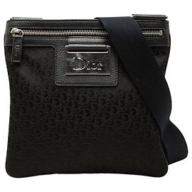 Dior Black Diorissimo Trotter Canvas Street Chic Crossbody