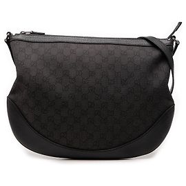 Sac bandoulière demi-lune en denim GG noir Large de Gucci