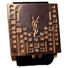 Bracelet Yves Saint Laurent YSL Logo et Strass en Velours