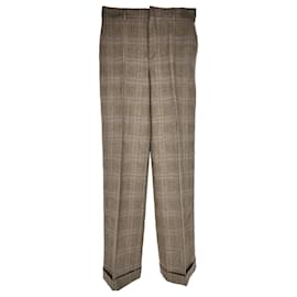 Celine Prince Of Wales Karo-Hose Braun Wolle - Céline