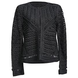 Chaqueta de crochet Maje Verone en viscosa negra