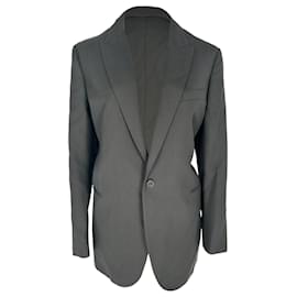 Celine Einreihiger klassischer Blazer aus schwarzer Wolle - Céline