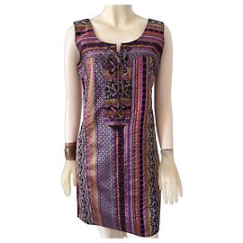 Anna Sui Mini-Kleid lila Blumenprint