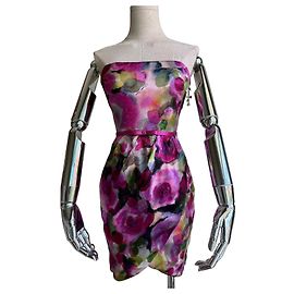 Abito senza spalline con stampa floreale Elisabetta Franchi con cintura rosa