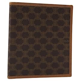Céline Portafoglio Compatto CELINE Macadam Canvas PVC Pelle Marrone Auth 189986A