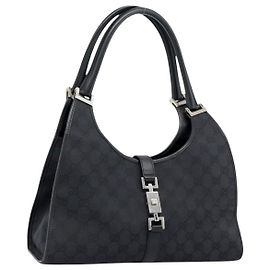 Borsa GUCCI GG Canvas Jackie Nera Argento 002 1067 Auth 190433A