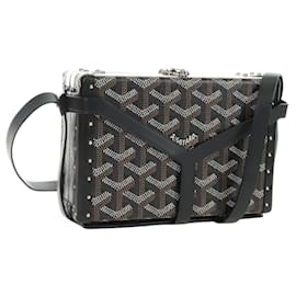Borsa Bauletto GOYARD Herringbone Minodiere PVC Nero Argento Aut 189823SM