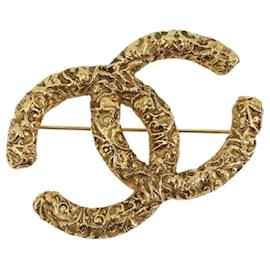 Spilla Lava CHANEL Metallo Tonalità Oro CC Auth BA14046V - Chanel