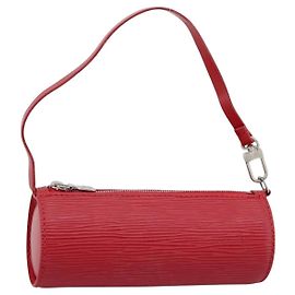 LOUIS VUITTON Epi Soufflot Pouch Accessory Pouch Red LV Auth 189594