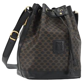Céline Borsa a tracolla CELINE Macadam PVC Pelle Nero Oro Auth 191016