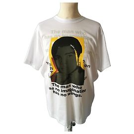 Comme Des Garcons Camiseta de algodón blanca con estampado de Muhammad Ali