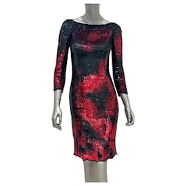 Vestido Mini Balmain Tiger-Stripe Sequin - Talla 38 de segunda mano