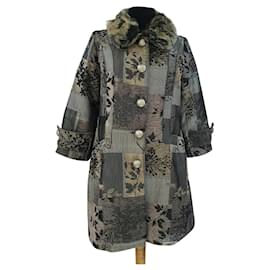 Marc Jacobs Abrigo Patchwork con Cuello de Piel Sintética