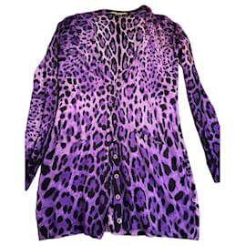 Dolce & Gabbana lila Leopardenmuster Cardigan