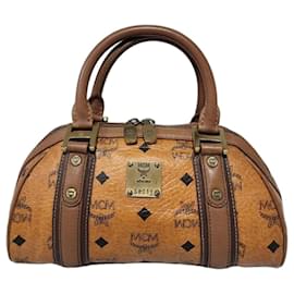 MCM Visetos Bowling Bag Braun