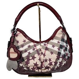Borsa hobo BURBERRY Berry Nova Stars in tela rivestita stampata Hernville Small Beige/Wine