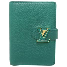 Portafoglio bi-fold da donna Louis Vuitton in pelle Taurillon verde