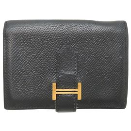 Tarjetero Hermès Bearn en piel Epsom negro