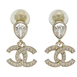 Chanel Coco Mark Drop Rhinestone Earrings