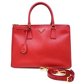Borsa a mano da donna Prada Galleria in rosso Fuoco