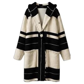 Abrigo de mezcla de lana a rayas Isabel Marant