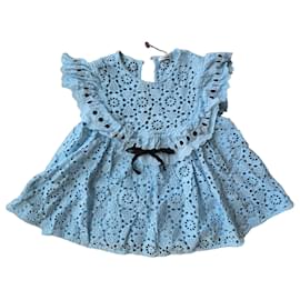 Sky blue openwork cotton top - Manoush