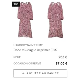 Abito lungo MAJE stampato rosa bordeaux taglia 36 - Maje