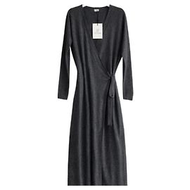 Totême Vestido midi transpassado Toteme em lã
