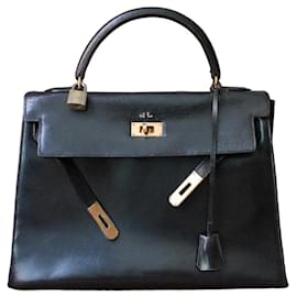 Hermès Kelly 32 Pelle Box Nera