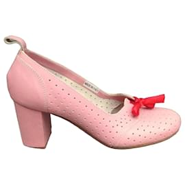 Swedish Hasbeens Décolleté in pelle traforata rosa