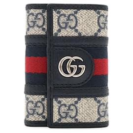 Portachiavi a 6 chiavi Gucci Ophidia GG Supreme Web Sherry Line