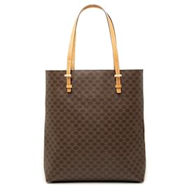 Céline Borsa tote in tela rivestita Macadam marrone Celine