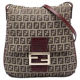 Fendi Braun Zucchino Canvas Crossbody