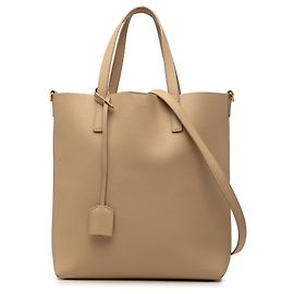 Tote di shopping Saint Laurent Beige in pelle Toy North South