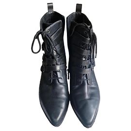 Autre Marque Stivali What For in pelle nera borchiati