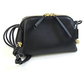 Mini borsa a tracolla in pelle nera Bottega Veneta
