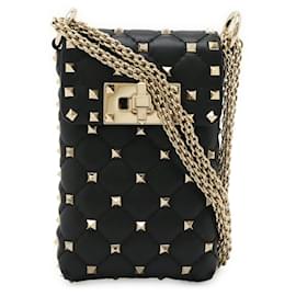 Sac bandoulière pour téléphone en cuir Rockstud Valentino Garavani