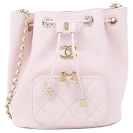 Borsa a tracolla Chanel AS2353 in pelle di vitello martellata rosa
