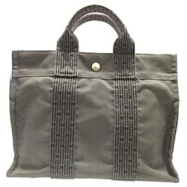 Borsa Tote Hermes Herline PM in tela grigia - Hermès