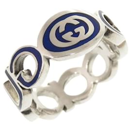 Blauer Ring aus 925er Sterlingsilber mit ineinandergreifendem G von Gucci