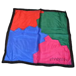 Foulard in seta Givenchy Nero Rosa Rosso Blu Verde