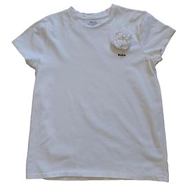 Polo Ralph Lauren T-shirt in cotone bianca con fiore
