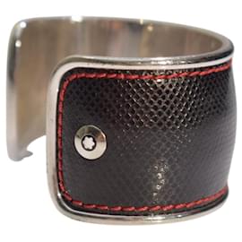 Montblanc Armreif aus Saffiano-Leder und 925 Sterling Silber