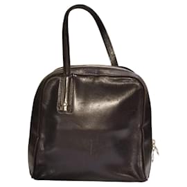 Montblanc Black Smooth Leather Bowling Satchel Bag