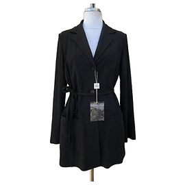 Autre Marque Crimson Annapianura Vestido Blazer em Mistura de Acetato Preto