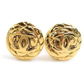 Chanel Gold Metal Clip Earrings