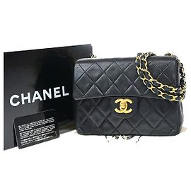 Chanel Vintage Square Classic Flap em lambskin matelassê Small