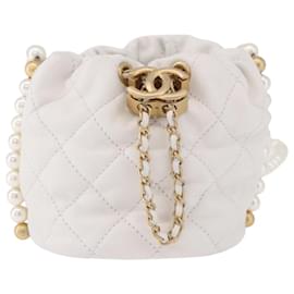 Chanel About Pearls Bucket Quilted Calfskin Mini