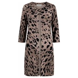 Langer Cardigan aus 100% Kaschmir von Leonard Paris – Animal Print - Autre Marque